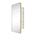 thumbnail image 3 of TEHOME Garnes Recessed or Surface Mount Framed Medicine Cabinet with Adjustable Shelves 20'' x 40'' - Brushed Gold, 3 of 9