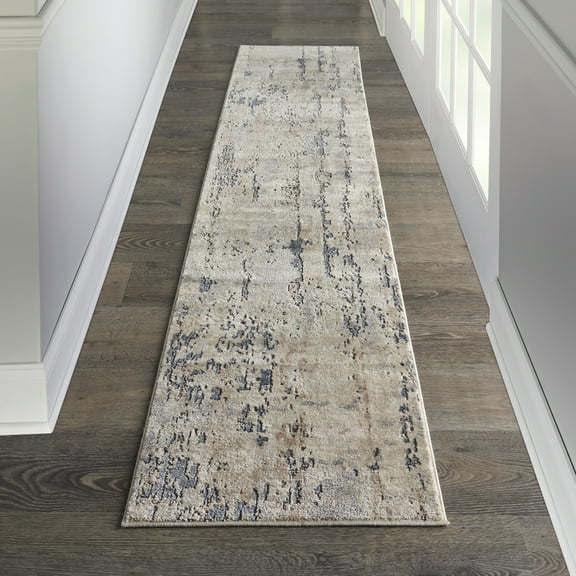 Nourison Concerto Abstract Beige Grey 2'2" x 20' Area Rug (2x20)