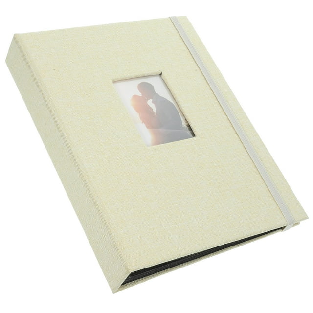 unbranded Portafotos Decorativo Y Resistente Para Fotos Familiares En Lino Amarillo Claro