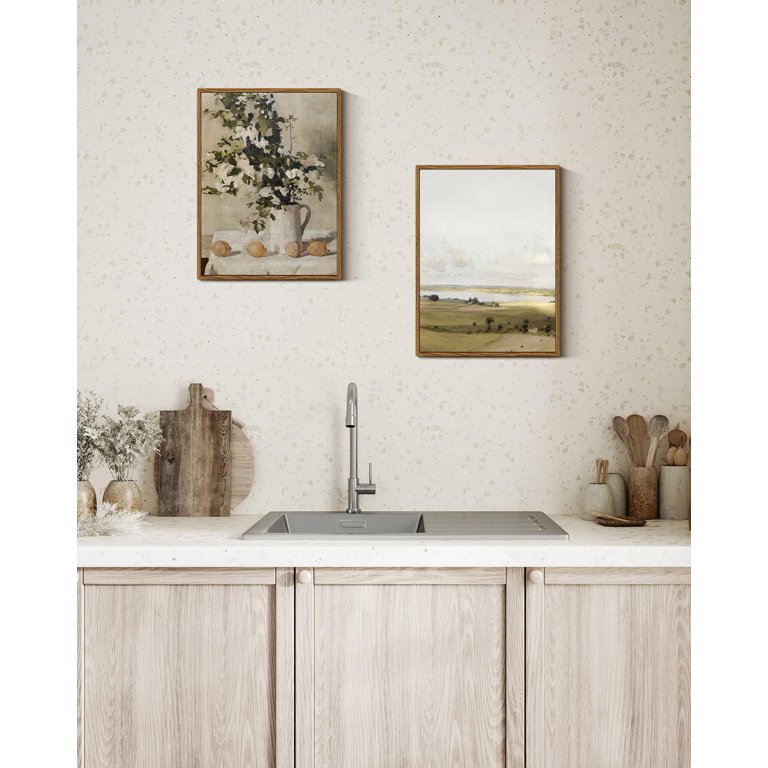 HFDF VintageCanvas Wall Art, Kitchen Art Decor, Flowers and Lemons