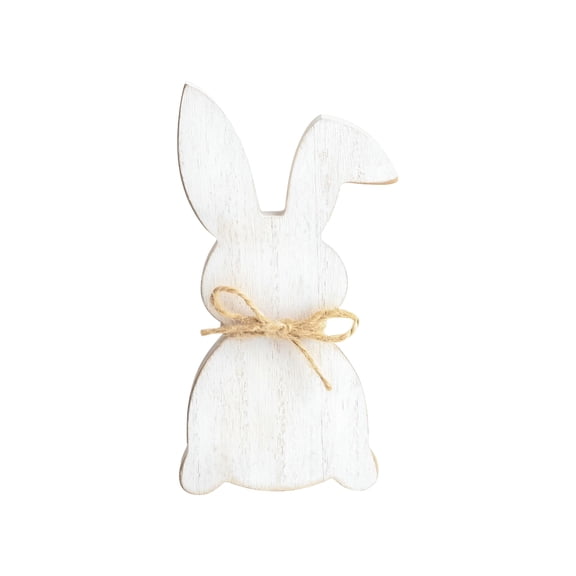 LAMIRO Easter Standing Table Decor Wooden Bunny Rabbit Tabletop Decoration Easter Decor Block Sign Table for Easter Home Party Supplies for Home Table Centerpieces Decoration