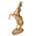 thumbnail image 1 of Estatua de caballo, Material de resina, acabado dorado, arte decorativo elegante, estatuilla de caballo, decoración para el hogar, cafetería, 1 of 12