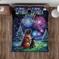 thumbnail image 4 of Happy New Year Mastiff Family Cheer Winter Midnight Firework Quilt Bedding Set Mastiffs Dog Lover Gifts Idea 1 Blanket Bed Cover 2 Pillowcases - 02025, 4 of 5