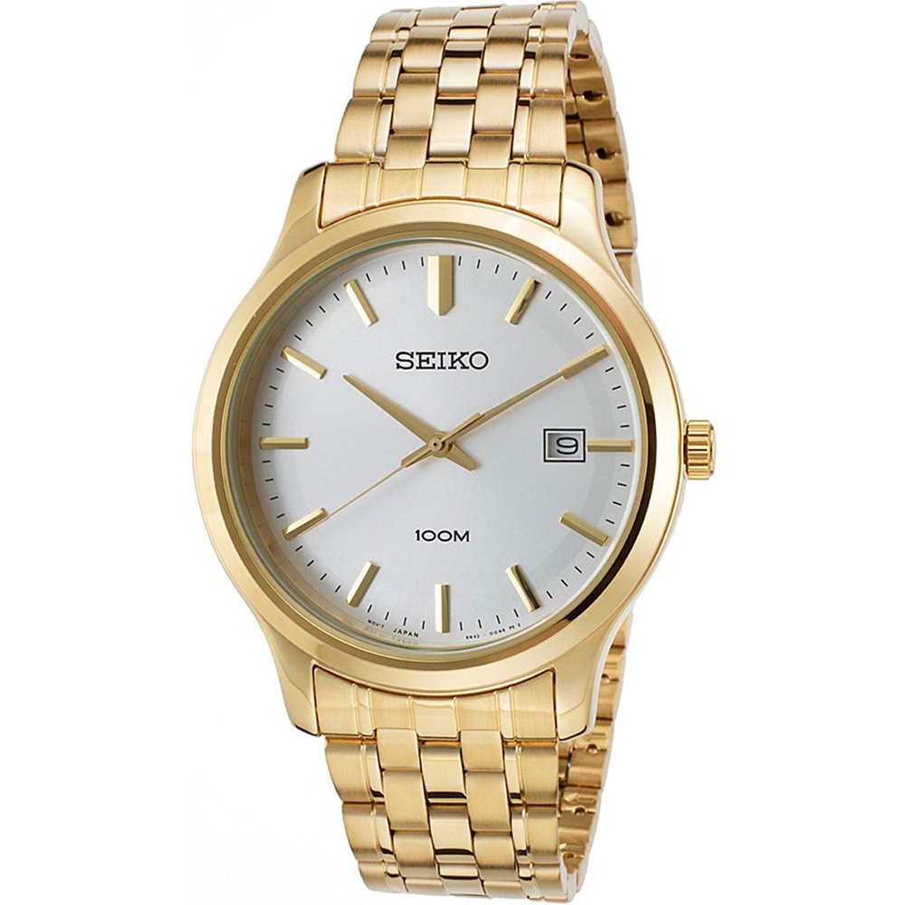 seiko gold watch with black face