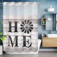 thumbnail image 6 of No Hook Shower Curtain with Snap in Liner, Rustic Farm Windmill HOME Quotes Waterproof Bath Curtain Double Layers with See Through Top Window, Chic Wooden Plank Hotel Shower Curtains 48x72in, 6 of 9