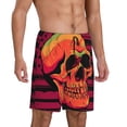 thumbnail image 2 of Fotbe Skull And Flag Usa Pajama Shorts for Men, Men's Pajama Bottoms, Sleepwear,Short Pajama Pants-Medium, 2 of 9