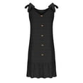 thumbnail image 7 of Summer Fashion Mini Dresses for Womens 2025 Plus Size Plus Size Casual Solid Sleeveless V-Neck Dress, 7 of 7