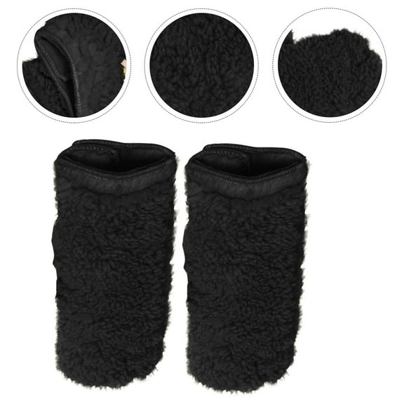 LULULION 2 Pcs Arm Cushions for Wheelchairs Black Synthetic Material for Seniors