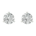 thumbnail image 3 of Clara Pucci 1.5Ct Clear Round Cut VVS1 Screw Back Stud 14k Solid hypoallergenic Gold Designer Earrings For April, 3 of 7