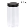 thumbnail image 3 of Uxcell 34oz/ 1000ml Round Plastic Jars with Black Screw Top Lid for Storage 2Pack, 3 of 5