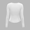 thumbnail image 4 of Aloohaidyvio Womens Long Sleeve Henley T Shirts Button Down Slim Fit Tops Scoop Neck Ribbed Knit Shirts White XL, 4 of 6