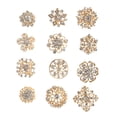 thumbnail image 3 of 12 Uds. Broches de de Imitación Dorados Chapados en Oro con Forma de Flor, 3 of 5