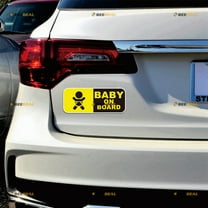 Baby On Board Safe Driving Car Magnet Magnetic Sticker Decal - 2 Pack Reflective 7" - for Auto Truck Van Reusable Waterproof