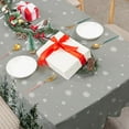 thumbnail image 3 of Christmas Table Cover Gray Snowflake Xmas Tree Tablecloth 60 × 102 Inch Rectangle Seasonal Winter Table Cloth for Xmas Holiday Birthday Party Supplies Home Kitchen Table Decor, 3 of 6