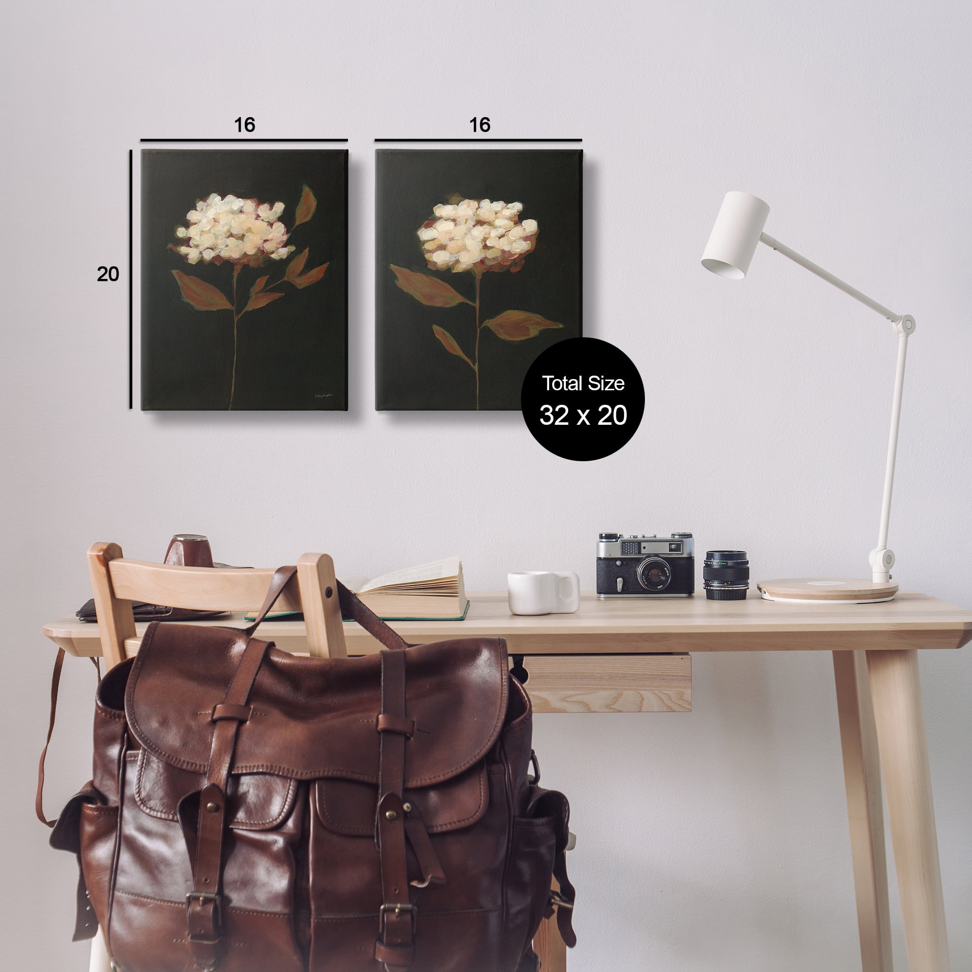 Stupell Industries Solitary Bloom Before Fall Plants & Flowers Painting Wrapped Canvas Art Print Wall Art, 16 x 20, Set of 2