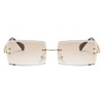 thumbnail image 3 of Gafas de sol cuadradas Diseñador de moda Gafas de sol gradiente sin montura marrón Sunnimix gafas de sol cuadradas sin montura, 3 of 8