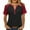 Wine, variant on Womens V Neck Basic Tops Comfy Short Sleeve Dressy Henley Shirt Trendy Casual Color Block Baseball Tunic T Shirts