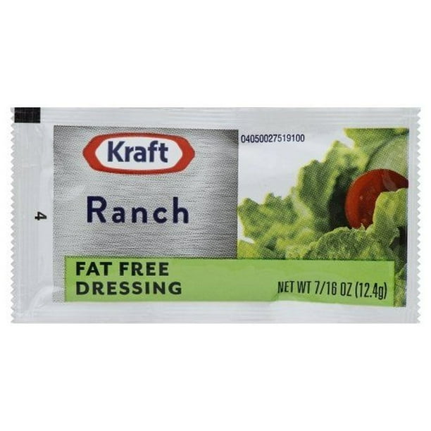 Kraft Fat Free Ranch Dressing, 0.44 Ounce 200 per Case.