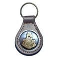 thumbnail image 1 of Masonic Past Master leather key fob or keychain Brown, 1 of 2