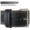 thumbnail image 4 of Weight Lifting Belt 4 Inch Leather - Powerlifting Belt for Men & Women - IPF Compliant - Heavy Duty Cowhide - Medium Texus - Single Prong, 4 of 9
