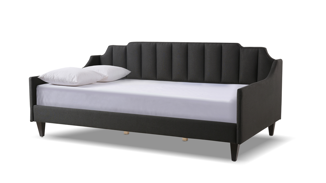 Jennifer Taylor Home Edgar Channel Tufted Sofa Bed Daybed, Jet Black