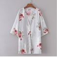 thumbnail image 2 of Biekopu Women Cover Up Kimono Cardigan Rose Pattern Long Sleeve Beach Cover Up Tops, 2 of 5