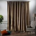 thumbnail image 3 of 3S Brother's Extra Long Solid Luxury Matte Velvet Soft Curtain Antique Brass Single Panel Hanging Back Tap & Rod Pocket Home Décor 5-25 Feet Custom Made Curtains -Made in Turkey Each(52"x240"), 3 of 7