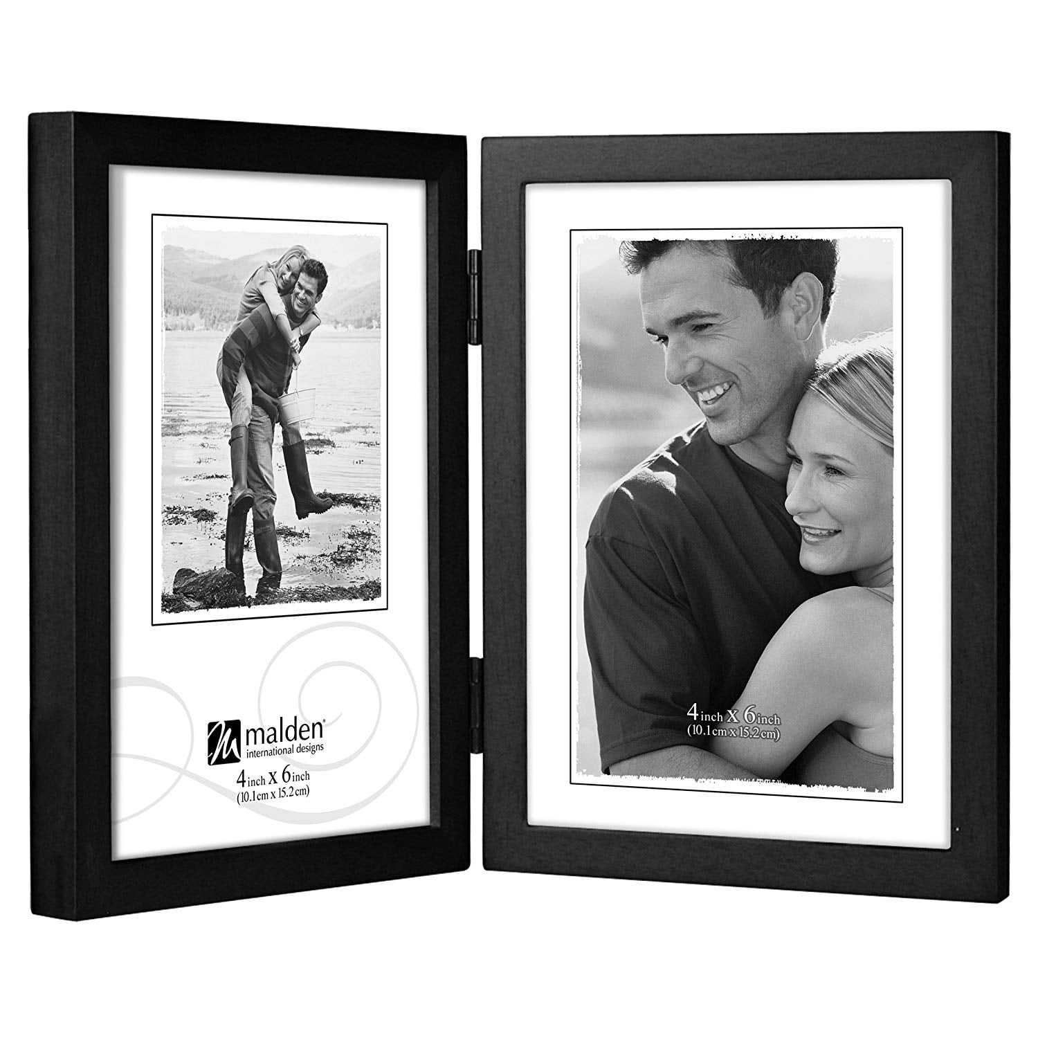 White Malden International Designs Infinity White Wood Block with Magnetic Acrylic Front Picture Frame 4x6