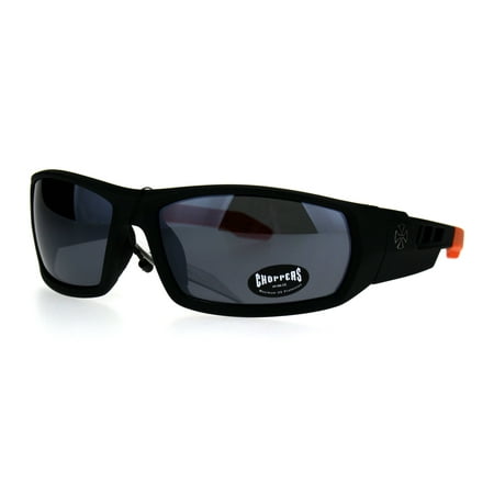 Mens Choppers Motorcycle Warp Sport Biker Plastic Sunglasses Black Black (Best Motorcycle Sunglasses For Men)