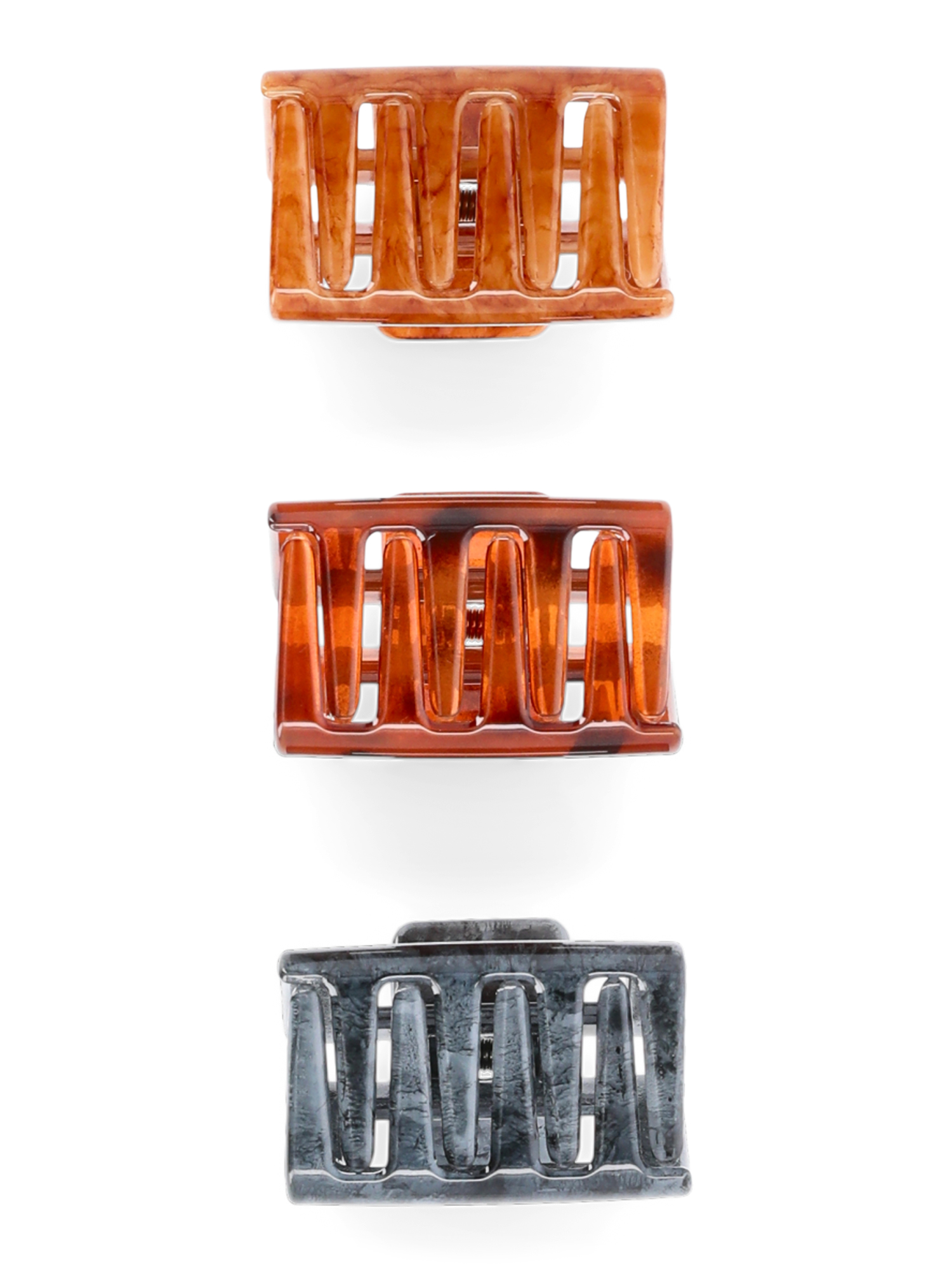 Time and Tru Square Claw Clips, 3-Pack