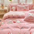 thumbnail image 1 of Sanrio Cinnamoroll Hello Kitty Kuromi dibujos animados creativos invierno espesado leche terciopelo sábana y funda de edredón conjunto de tres piezas, 1 of 5