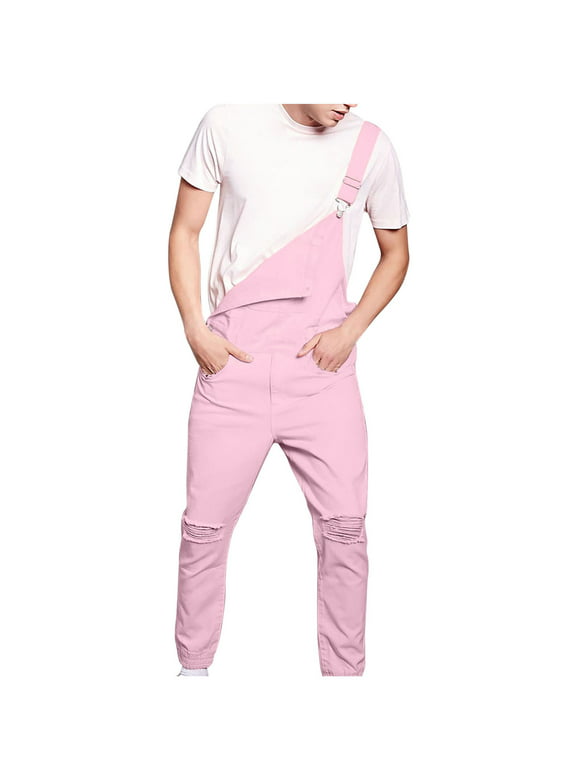 Pink Ripped Jeans Mens