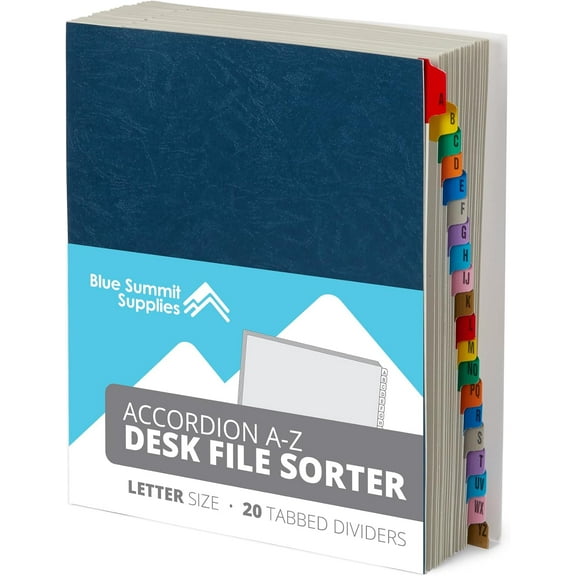 Expanding Desk File Sorter Organizer, Alphabetical File Organizer, Desk Sorter, Letter Size