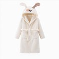 thumbnail image 2 of zuwimk Bath Robe for Boys, Teens Hooded Fleece Robe Cozy Loungewear Soft Nightwear Creeper Gamer Gifts for Kids(White,5-8 Years), 2 of 4