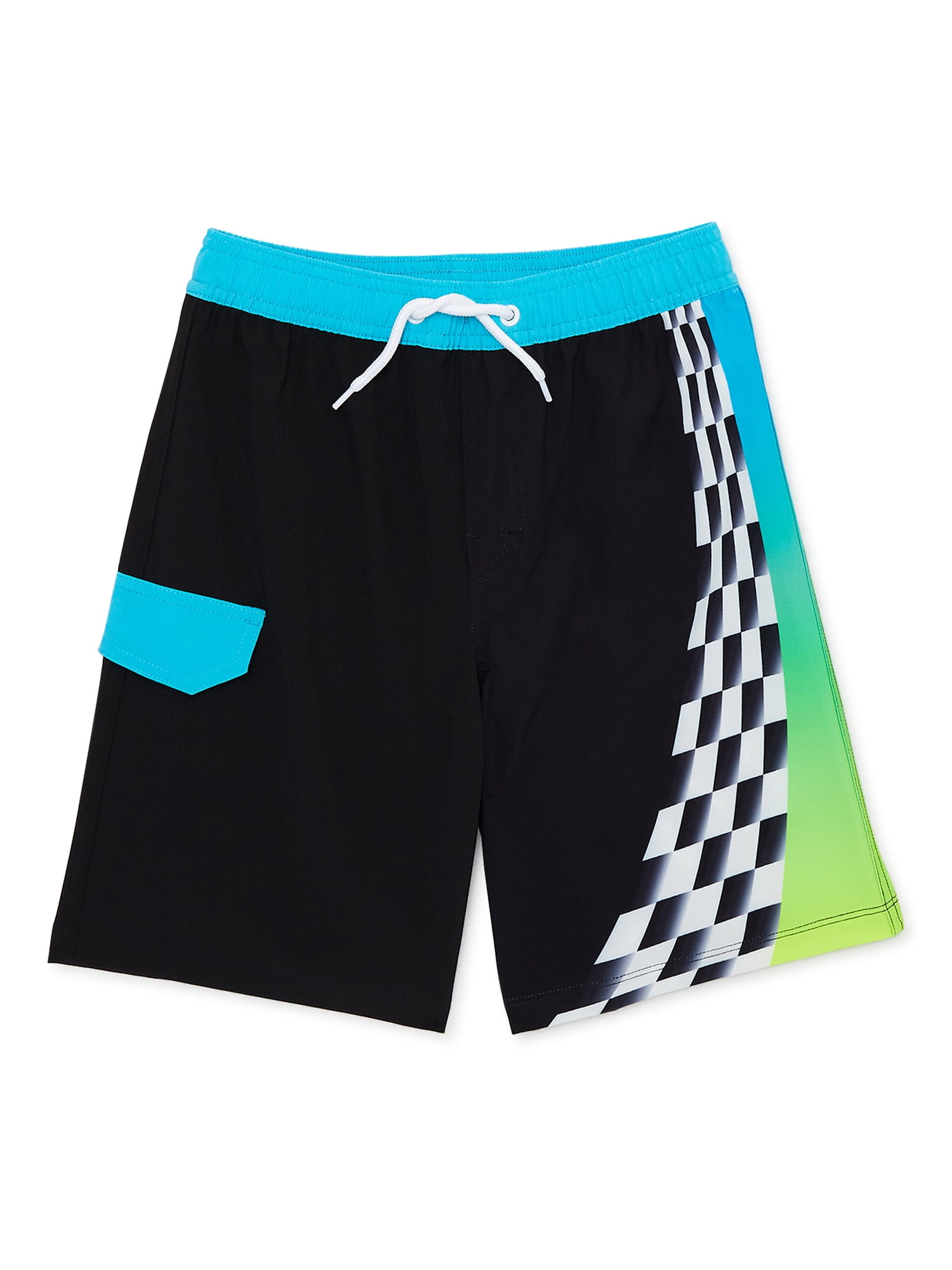 Wonder Nation Boys Finishline Swim Shorts, Sizes 418 & Husky