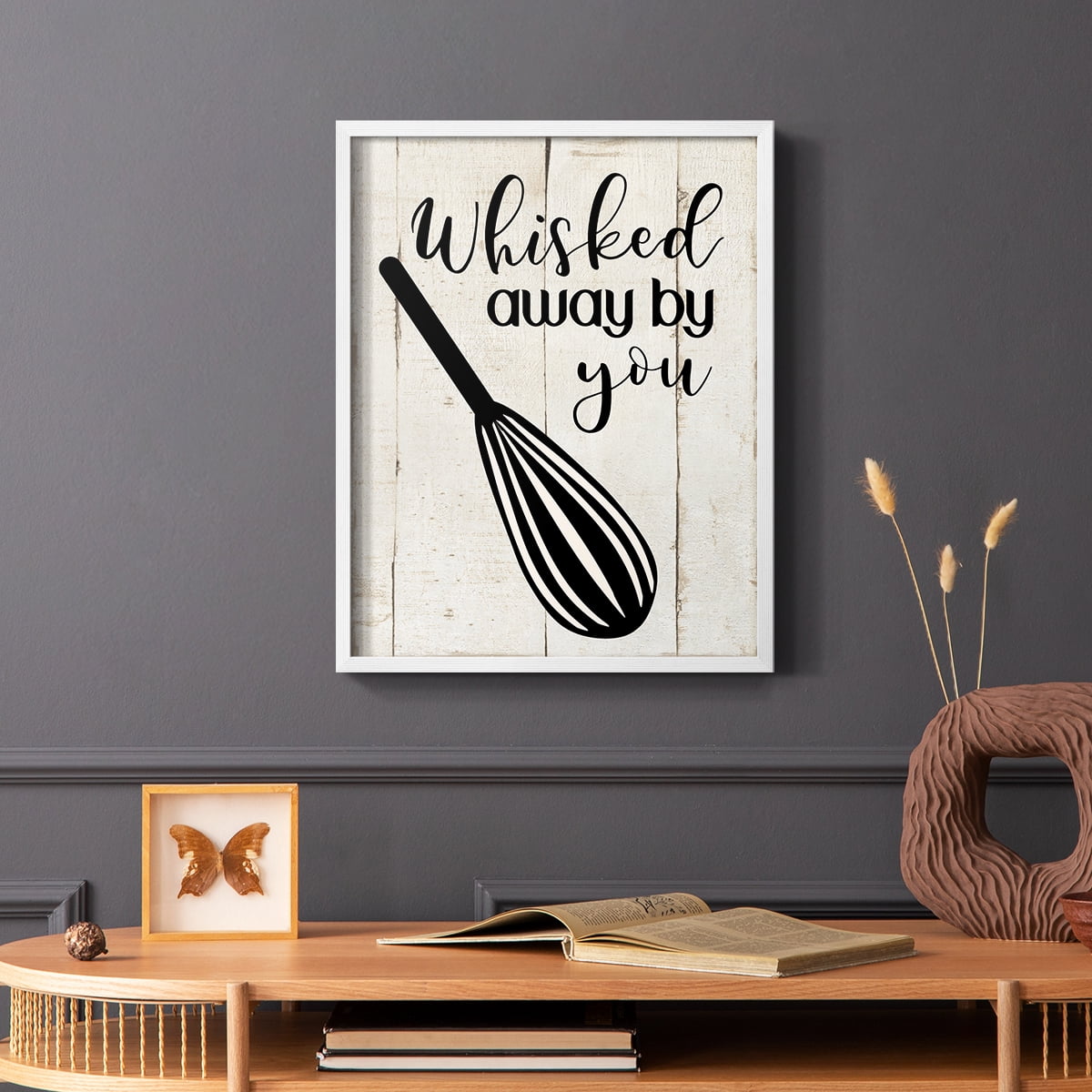 Whisked Away Framed Print in White Solid Wood 8 x 10 Framed Print