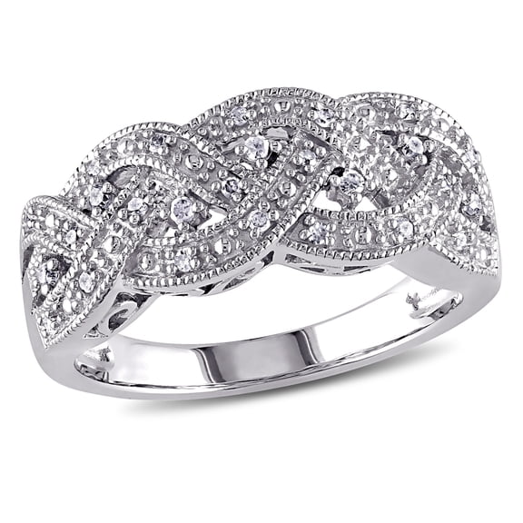 1/8 Carat T.W. Diamond Yellow Rhodium-Plated Sterling Silver Infinity Ring