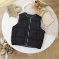 thumbnail image 4 of Fesfesfes Winter Kids Sleeveless Outwear Puffer Jacket Girls Boys Lightweight Zipper or Buttons Warm Outerwear Coat with Pocket Fashionable Quilted Tops Thick Casual Wear(Black#1,3 Years), 4 of 7
