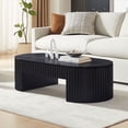 thumbnail image 3 of LiviNest Oval Coffee Table for Small Living Room: 51.18 Inch Compact Table with Hidden Drawer - Space-Saving Modern Design for Apartments & Urban Homes, 3 of 6