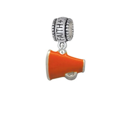 Small Orange Megaphone - Faith Hope Love Charm Bead