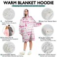 thumbnail image 5 of Wearable Oversized Blanket,Pink Breast Cancer and Love Wearable Blanket Hoodie for Adults,Cozy Hooded Blankets with Super Pockets,Super Warm Fuzzy Pullover for Women & Men, 5 of 6
