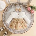 thumbnail image 2 of Gerichy Baby Long Sleeve Fall Romper Dress with Headband Baby Girl Clothes Ruffle Toddler Casual Bodysuits Infant Cute Winter Outfits 0-18 Months, 2 of 7
