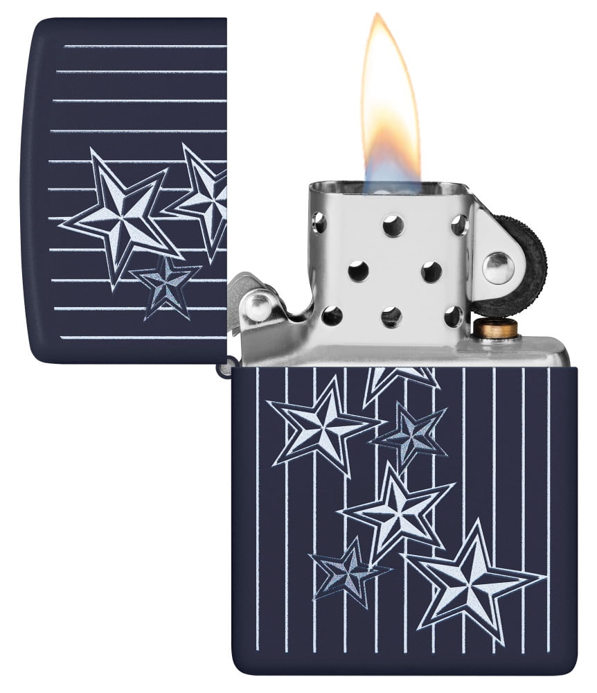 Zippo Star Design Navy Matte Pocket Lighter