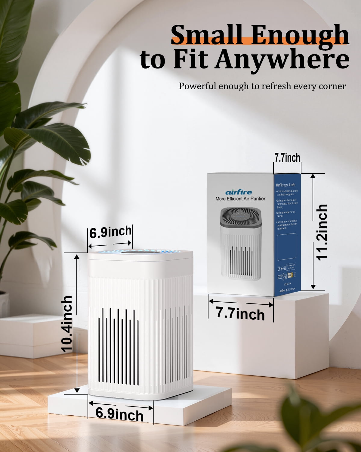 AIRFIRE Air Purifier H13 HEPA for Allergies & Pets, 975 Sq.ft, Quiet