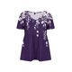 thumbnail image 3 of Fiudx Ofertas de La Semana Top Casual de Manga Corta con Cuello En V y Estampado Degradado para Mujer, 3 of 3