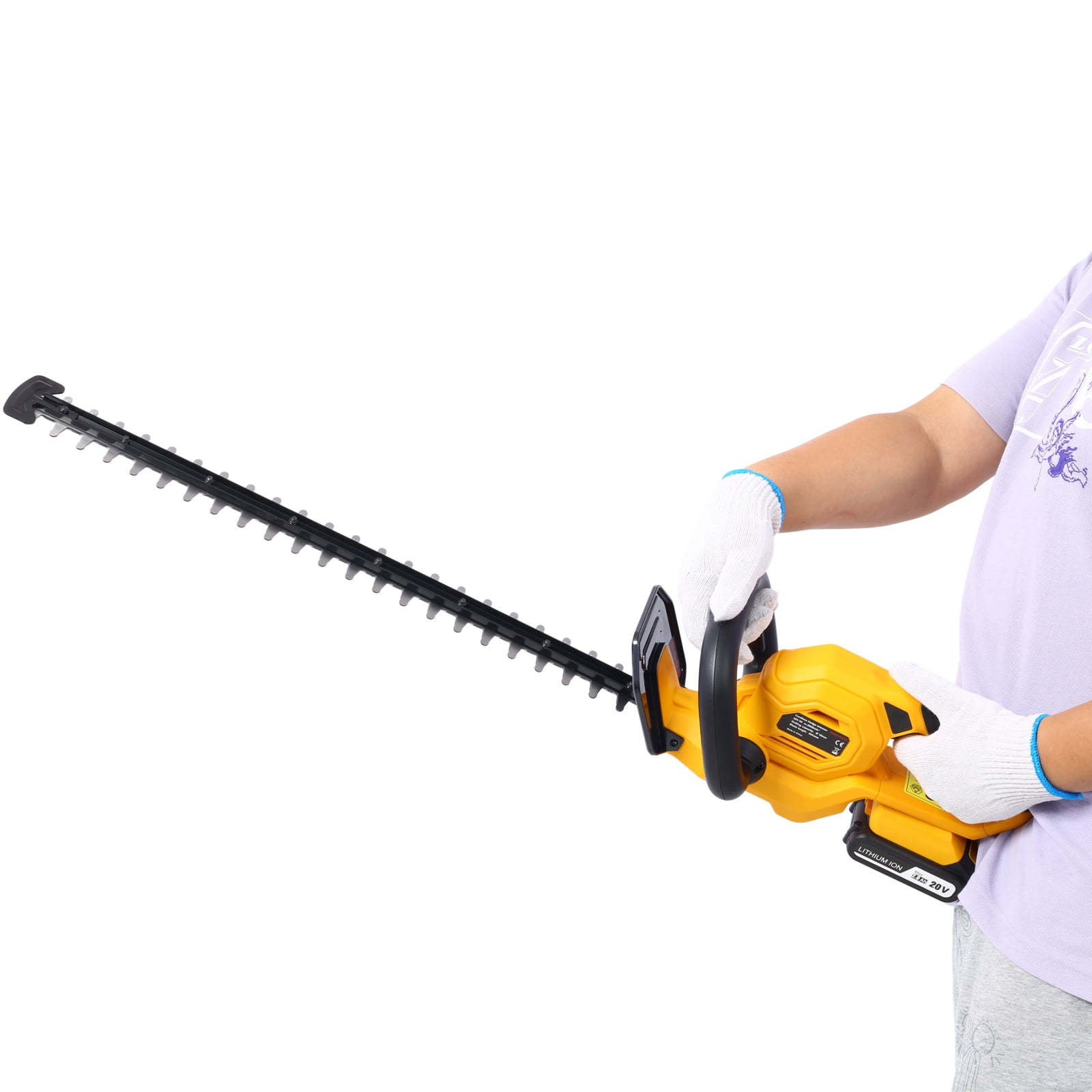 20V Cordless Hedge Trimmer, 22" Dual-Action Steel Blade with Battery & Charger, Cuts 3/4" Branches, 3000 Sq Ft per Charge
