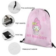 thumbnail image 7 of Kuromi And My Melody Drawstring Backpack Water Resistant String Bag Sackpack Cinch for Sports, Gym, Travel, Swimming, Yoga, Beach, 7 of 7