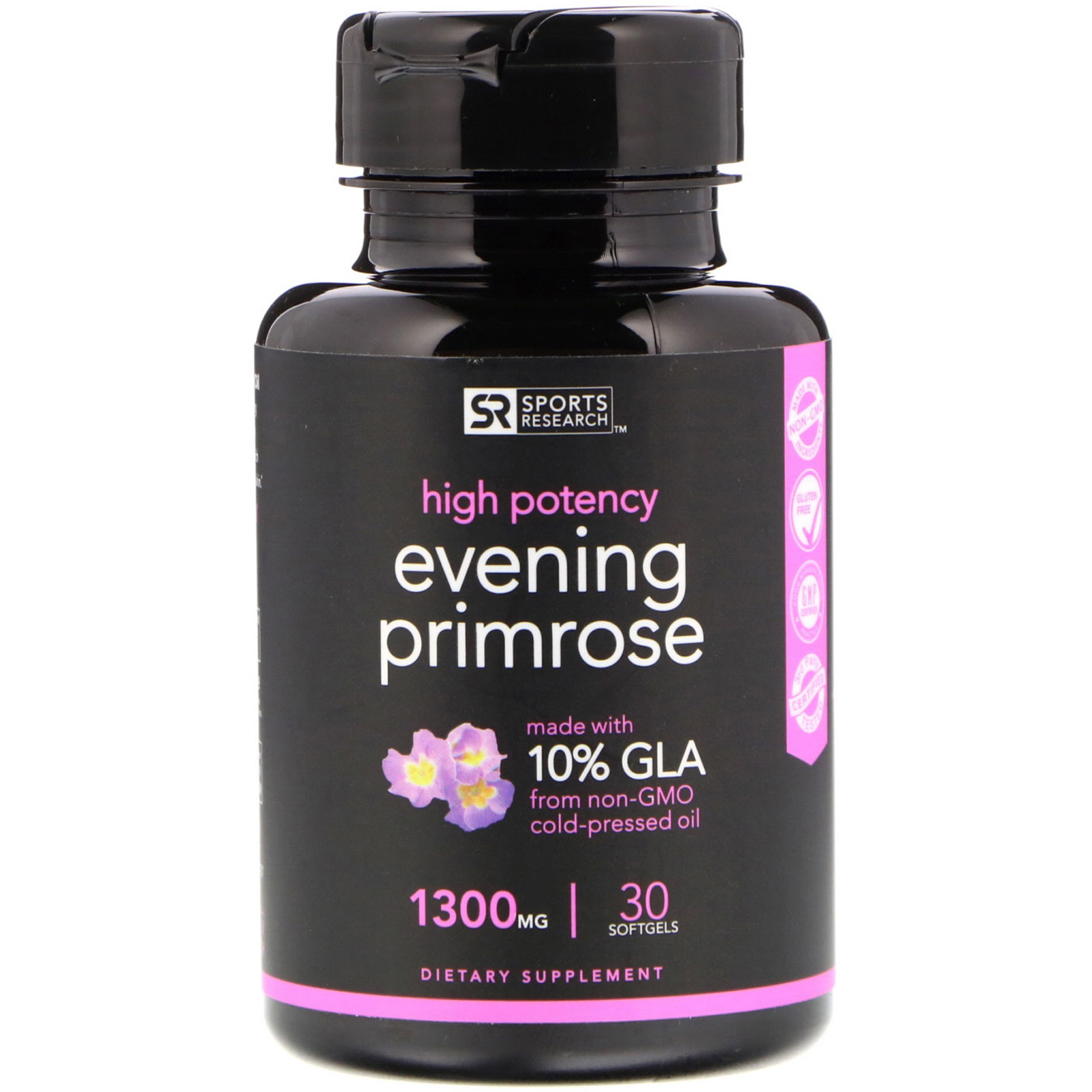 Sports Research Evening Primrose Oil 1300 mg 30 Softgels