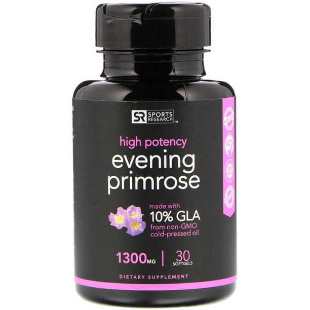 Sports Research Evening Primrose Oil 1300 mg 30 Softgels