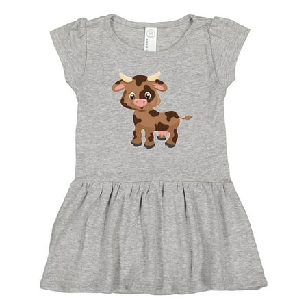

Inktastic Cute Brown Cow with Brown Spots Gift Toddler Girl Dress
